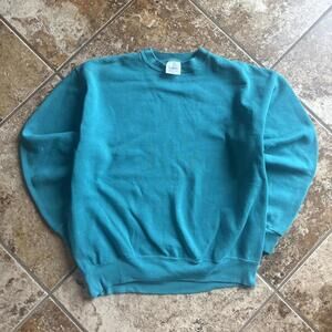 vintage 1990-1992 aqua blank tultex crewneck